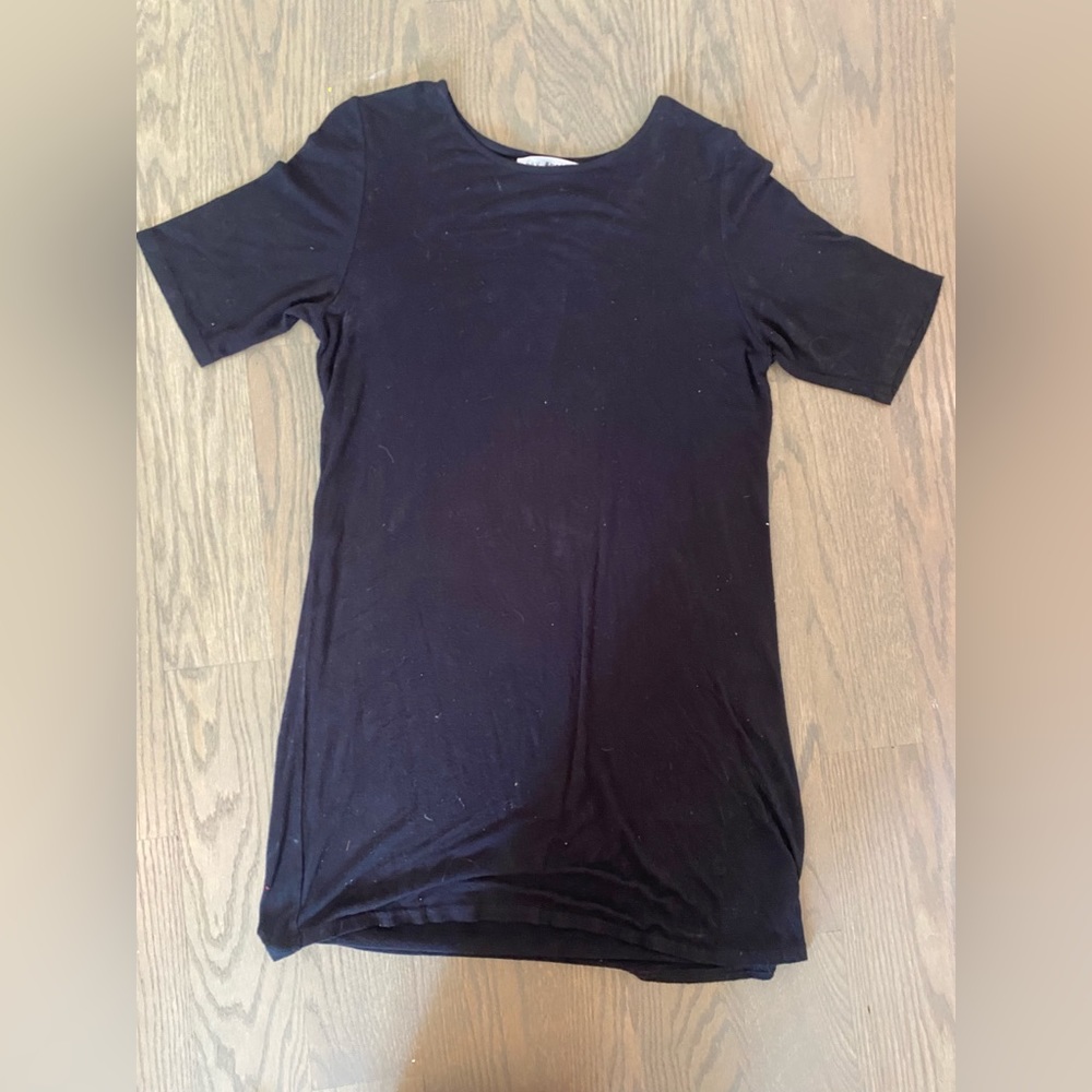 Black short sleeved, t-shirt dress